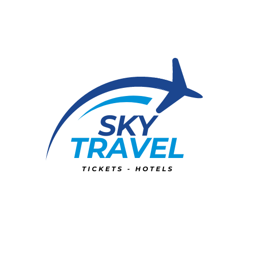 Blue Simple Hotels and Travel Service Logo