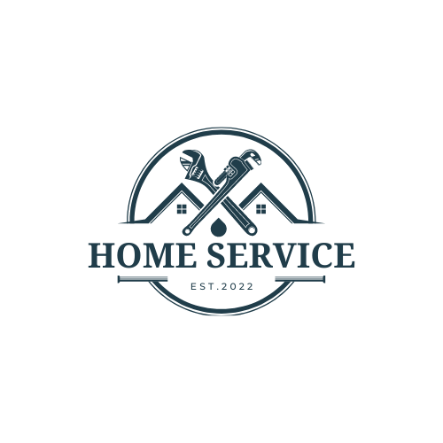 gray minimalist home service logo design