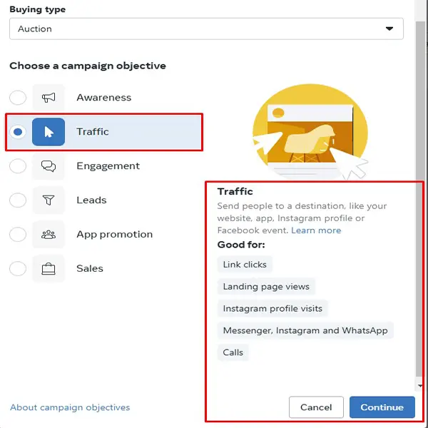 Traffic - Best Facebook Campaign Objective Guide